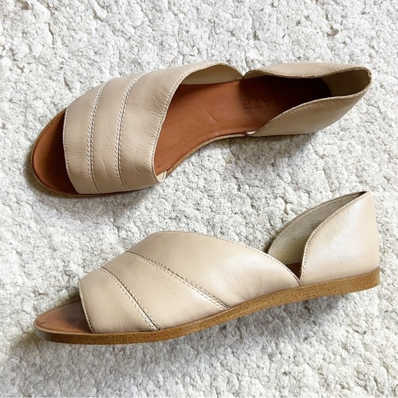 1. STATE Carleigh Half d-Orsay Tan Leather Slip On Flats Size 10 - Picture 1 of 9